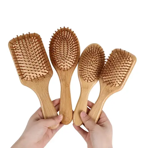 Brush Hair Wooden Improve Hair Growth Wood Hairbrush Prevent Hair Loss Comb Bamboo Comb Teeth Hairdressing Styling Hair Tools