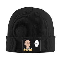 One Punch Man Manga Knitted Caps Women's Men's Beanie Autumn Winter Hat Acrylic Saitama Ok Anime Casual Caps