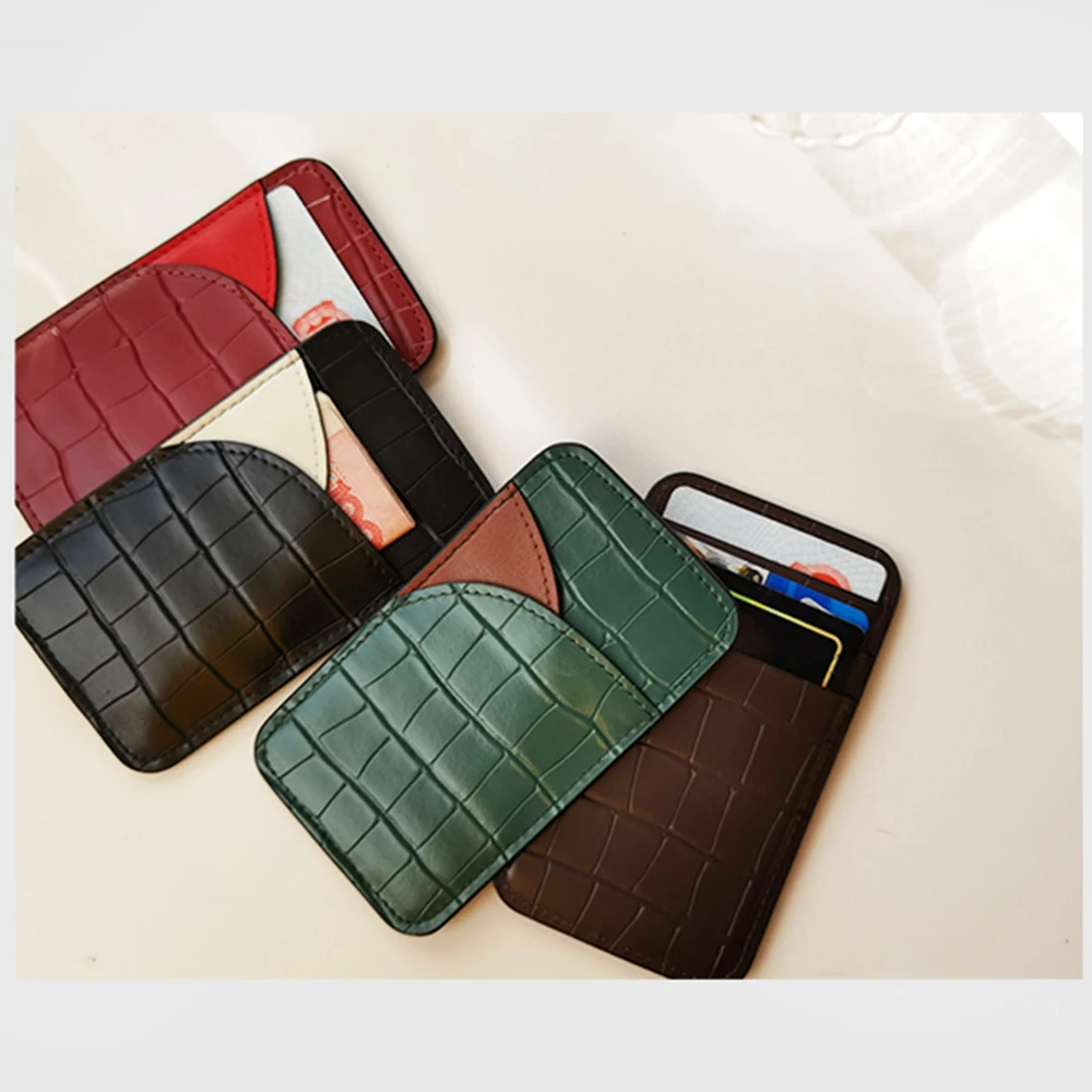 Embossed Crocodile Leather Card Holder Fashion Custom Slim Men Credit Card Case Wallet Mini Personalize Letters Women Purse