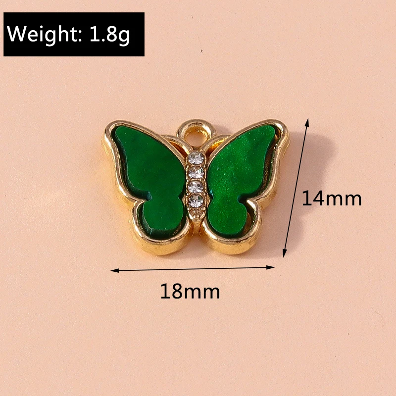 Duarte 20 Teile/los Nette Bunte Emaille Tier Schmetterling Charms Anhänger für Schmuck Machen Ohrringe Halsketten DIY Handwerk Liefert – Detail 1