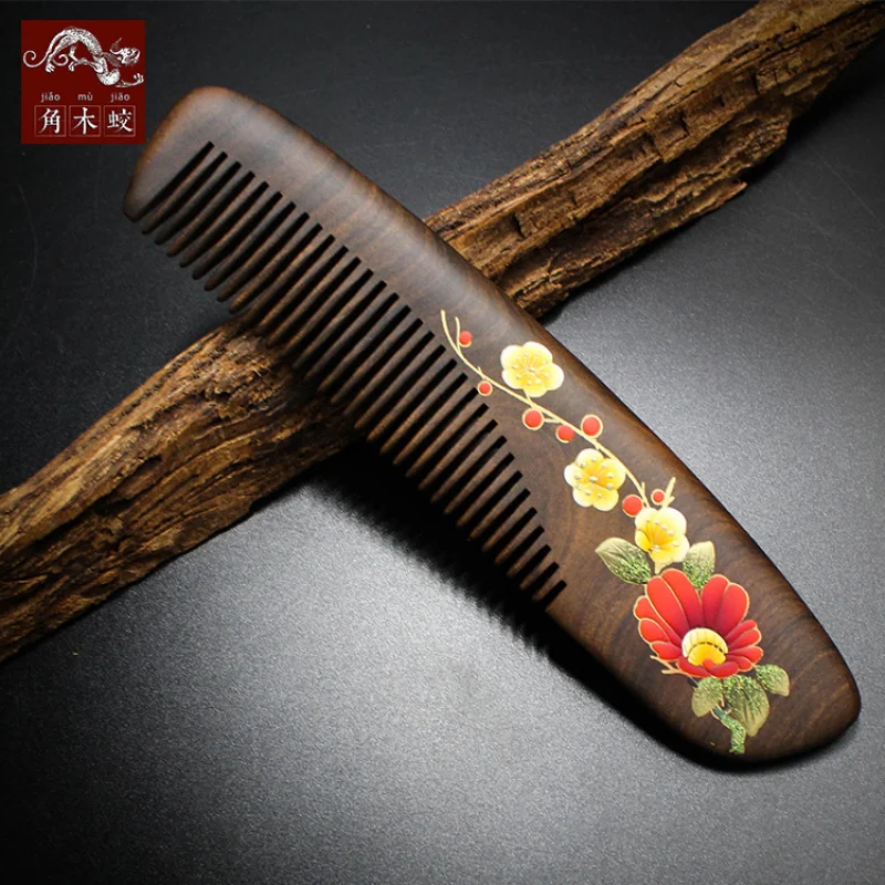 

Jiaomu Jiao Shen Guibao hand-painted lacquer art comb, massage and hairdressing comb