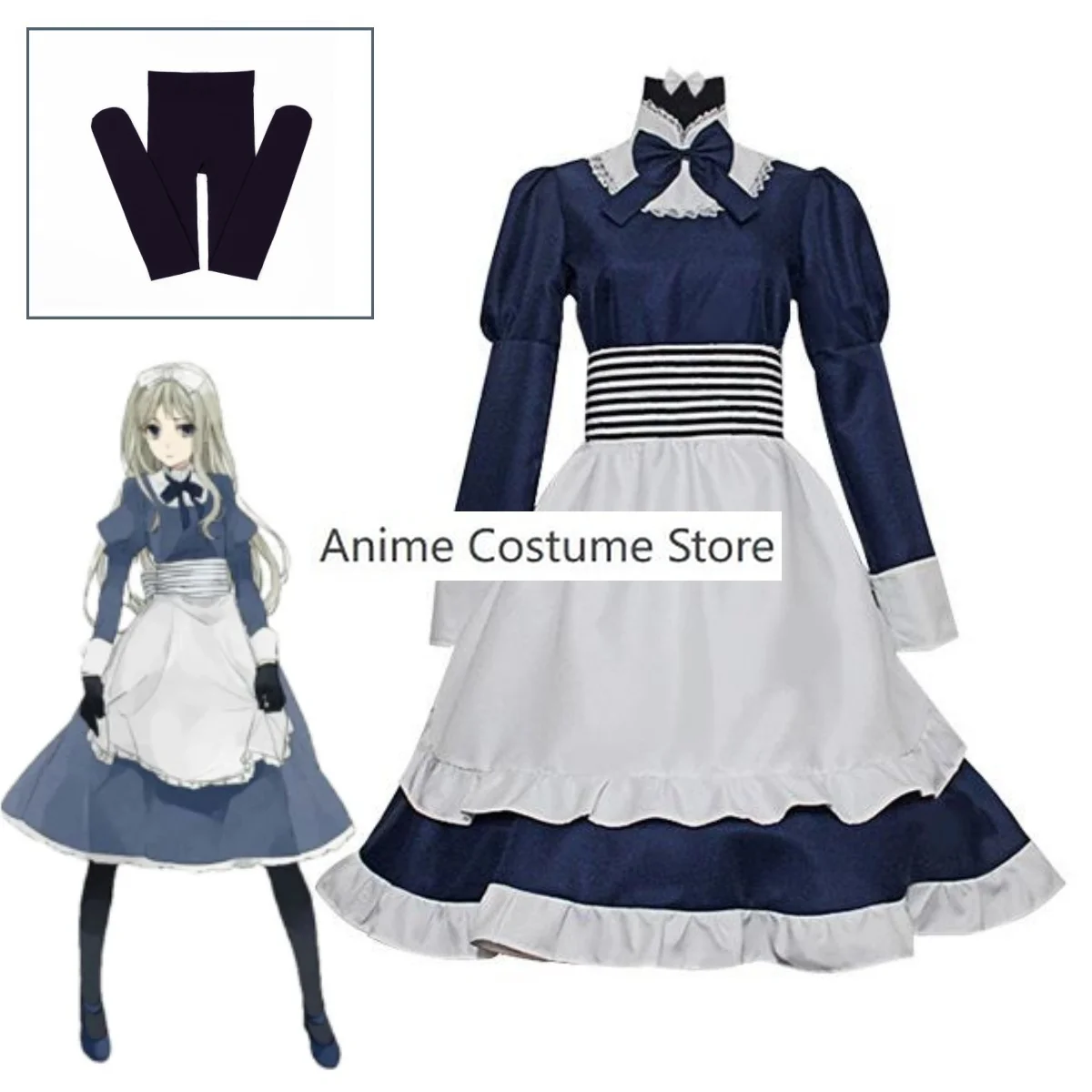 Anime Axis Powers Hetalia Cosplay Costume Belarus Nataliya Arlovskaya Cosplay Costumes Dress Stocking Set Halloween Maid Dresses