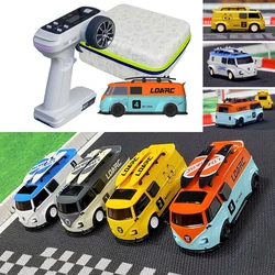 Mini RC samochód 1/64 LDARC V64 samochód elektryczny RC Model RTR 2.4GHz Desktop Mini Bus samochód dostawczy prezent