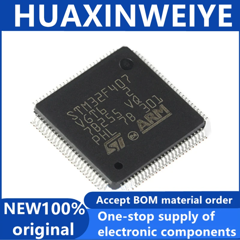 100% New STM32F407VGT6 LQFP100 Chipset Integrated circuit electronic components Support BOM material table one-stop con