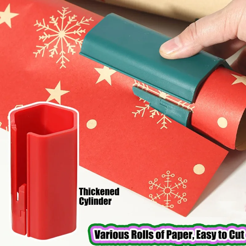 Wrapping Paper Cutter, As seen on, Holiday Gift Wrap Paper Roll Holder and Cutter(Green, Red)