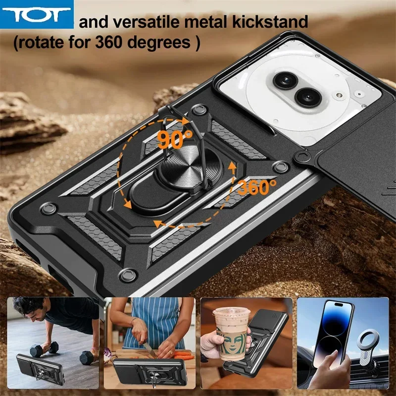 

Чехол Nothing Phone 2A 5G Прочная броня Задняя крышка для Nothing Phone2a NothingPhone (2a) 2 A Магнитный держатель Кольцо Защитный чехол