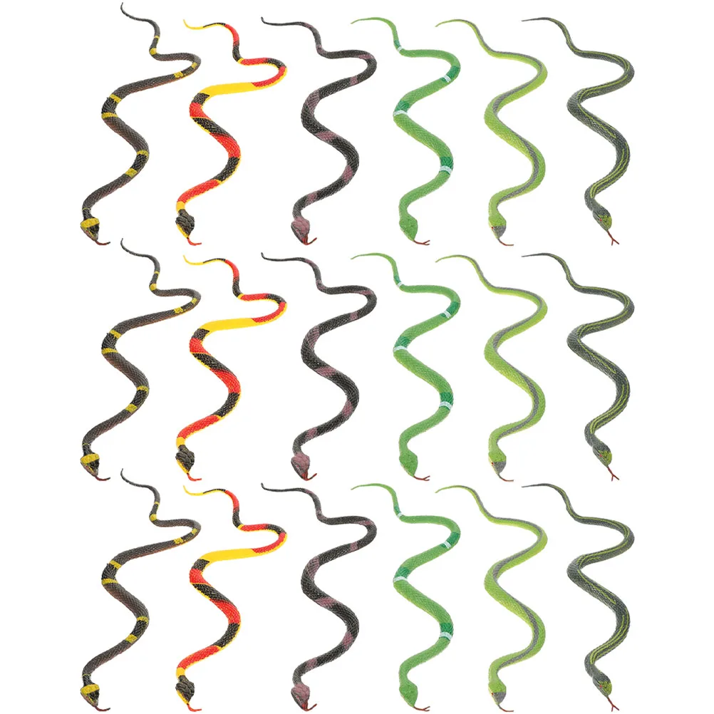 18 шт. резиновая змея, модель животного, аксессуар на Хэллоуин, искусственная змея, детская игрушка, новинка, игровые розыгрыши, жуткий реквизит