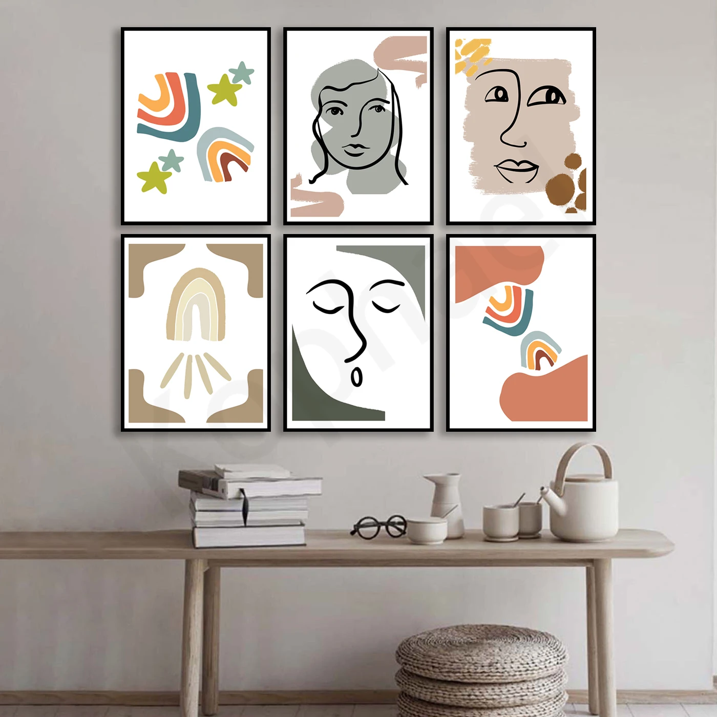 Abstract Boho Style. Mid-Century Minimalist Art. Gift For Loved Ones, Friends. Home Wall Decor Poster