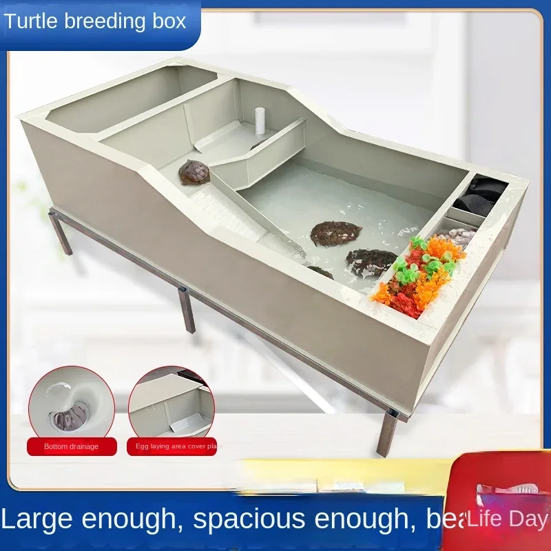 FOR turtle tank feeding tank villa household large-scale breeding box with drainage hole special tank for raising turtles