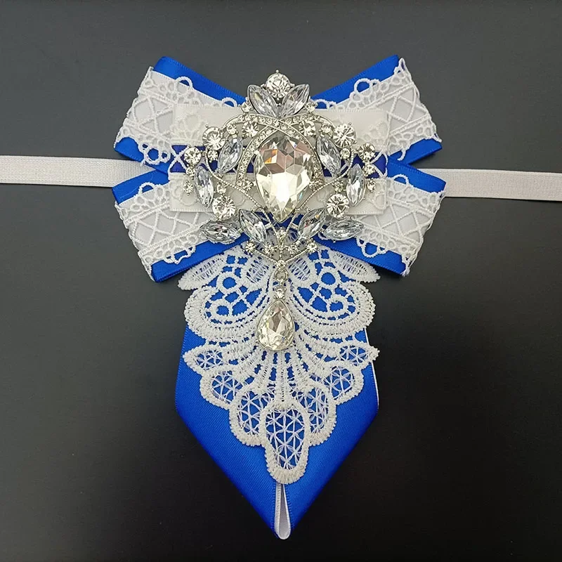 Original Spitzen-Schleife Luxuriöse Strass-Herren-Business-Bankett-Hochzeits-Bräutigam-Anzug-Hemd-Accessoires Handgefertigter Schmuck Geschenke – Detail 13