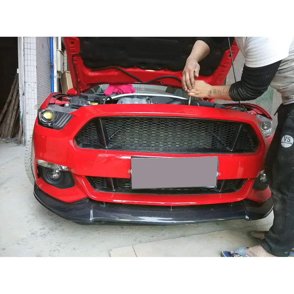 

Сетчатая решетка переднего бампера автомобиля из углеродного волокна для Ford Mustang 2015-2017 гоночные решетки переднего бампера