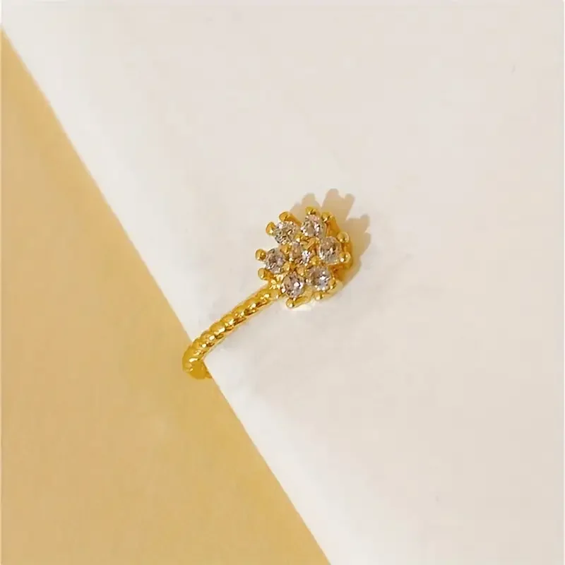 Cherry Blossom Design Synthetic Zirconia Nose Clip Style