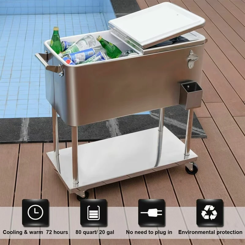Metal Rolling Yard Ice Beverage Refrigerated Truck Barrel Cooler