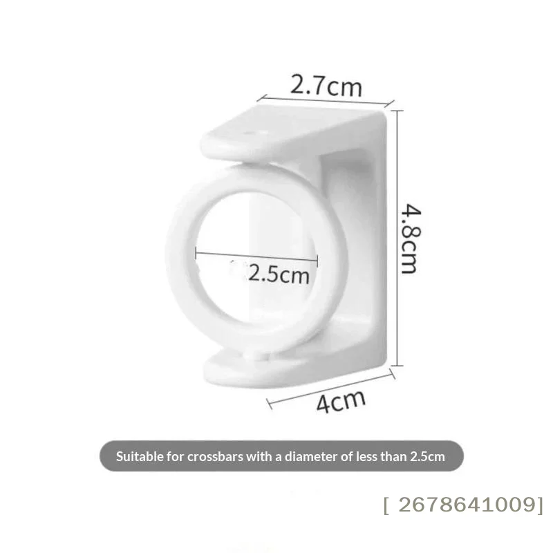 〔L〕2 PCS Self Adhesive Curtain Rod Bracket 360 Degree Rotation Strong Adhesion For Bathroom Kitchen Bedroom Window view 5
