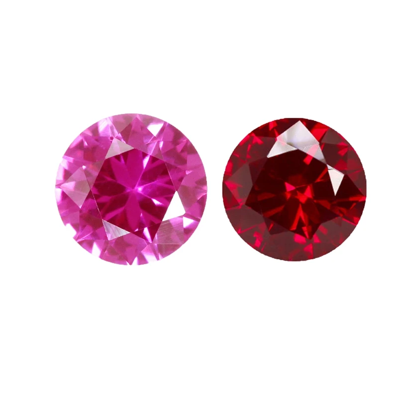 2 Stück/Set, roter Rubin, rosa Rubin, 15,0 mm, großer, runder Schliff, bestanden UV-Test, Mohs-Härte, Edelstein für Schmuckherstellung/Sammlung/Geschenkstein. – Detail 3