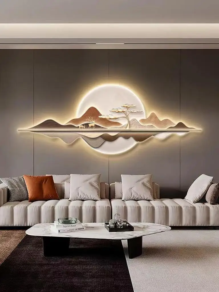 Modern art LED lighting landscape patterns carved irregular graphics produced by the living room bedroom decorative wall