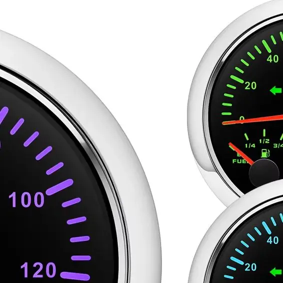 

85mm 3 in 1 Gauge GPS Speedometer Fuel Level Gauge Voltmeter 0-120KMH/MPH Speed Gauge 7 Color Backlight For Marine Boat Car