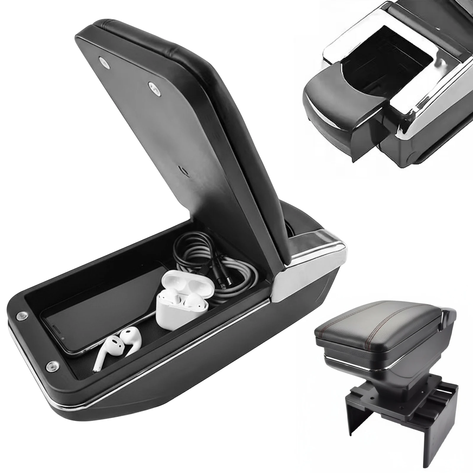 

Universal Armrest Box with Cup Holder Center Console Container Armrest Car Armrest Storage Box for Car Auto Van