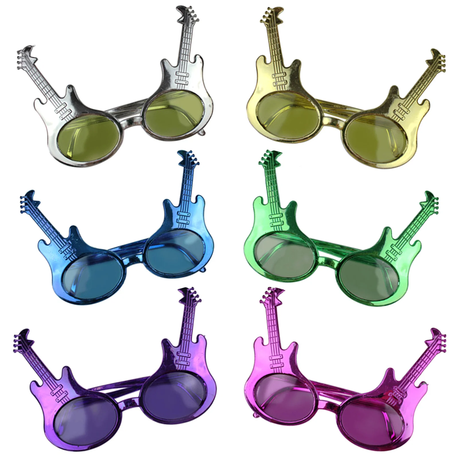 

6Pcs Funny Glasses Party Supplies Decorative Eyewear for Music Beach Costume Balls Lightweight Portable Prank Photo Props