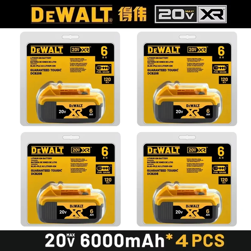 100% DEWALT Original 18V 20V 6.0AH 5Ah, DCB206, DCB205 With Fast Charging, 20V Lithium Battery, Power Tool Battery 20V Dewalt image 3
