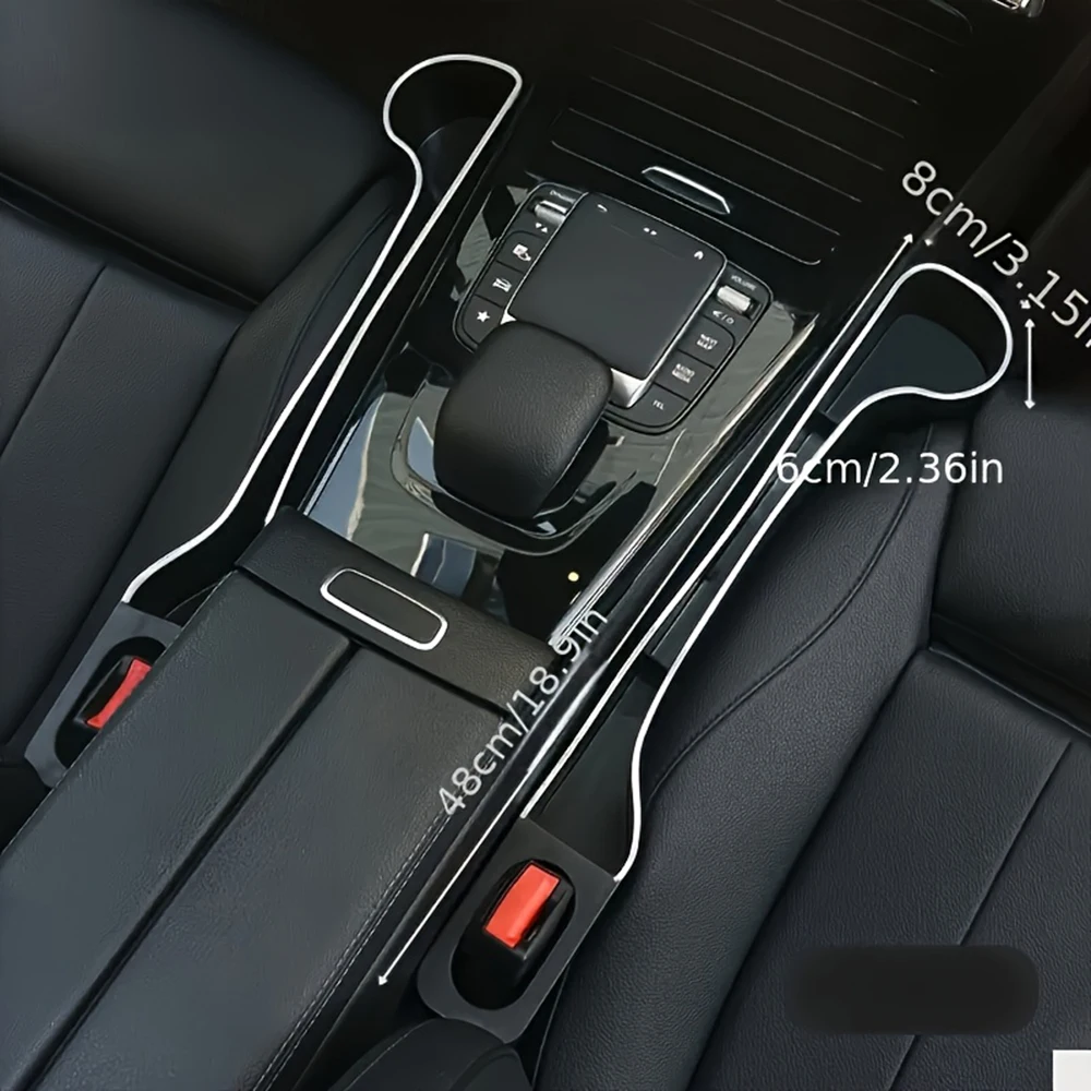 منظم حامل أكواب السيارة مكون من قطعتين - صندوق تخزين متعدد الوظائف للمقاعد الأمامية والخلفية