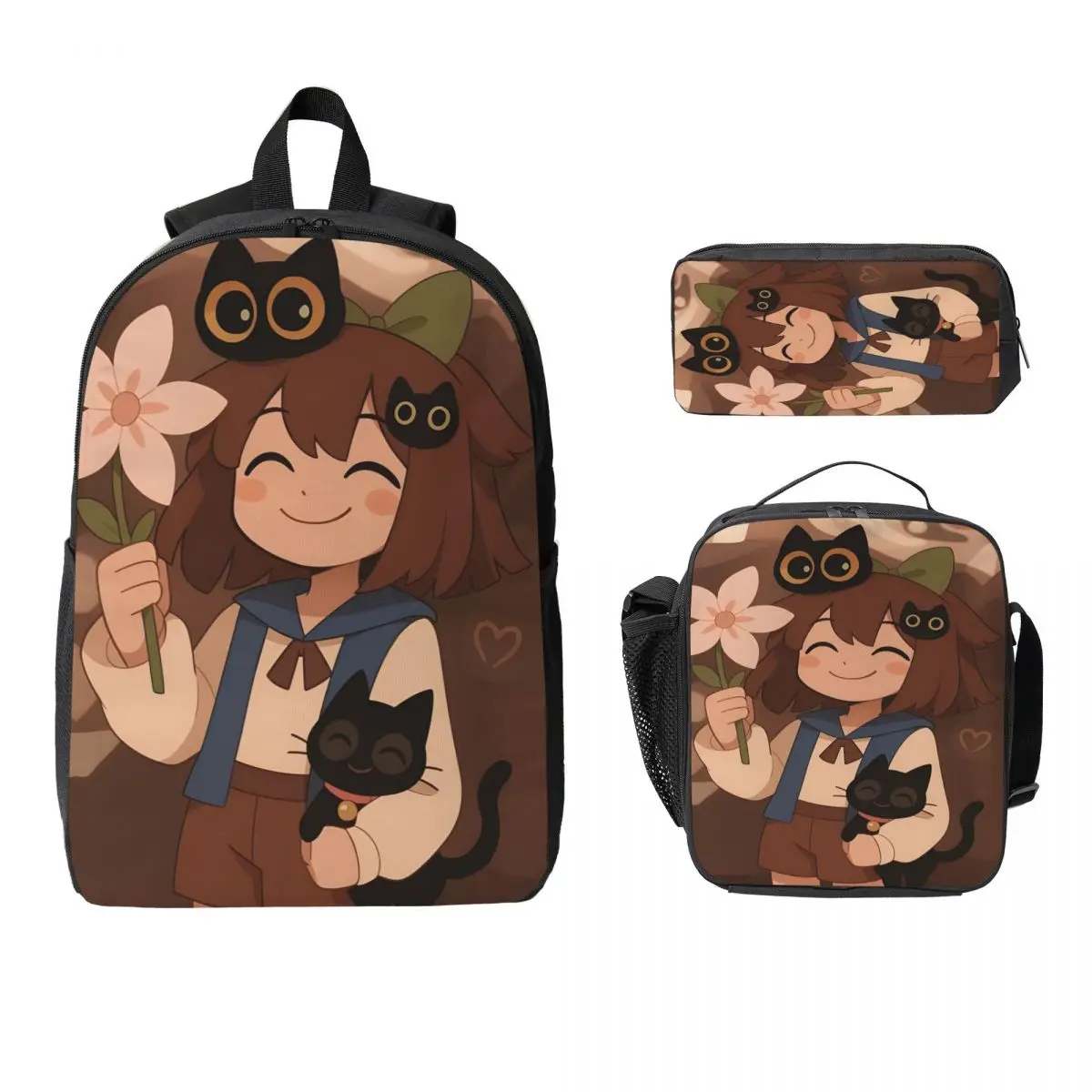 

3Pcs Fundamental Paper Education School bags Set for Boy Girl Pen Bags Backpack Sets with Lunch Box For School Students Daypack