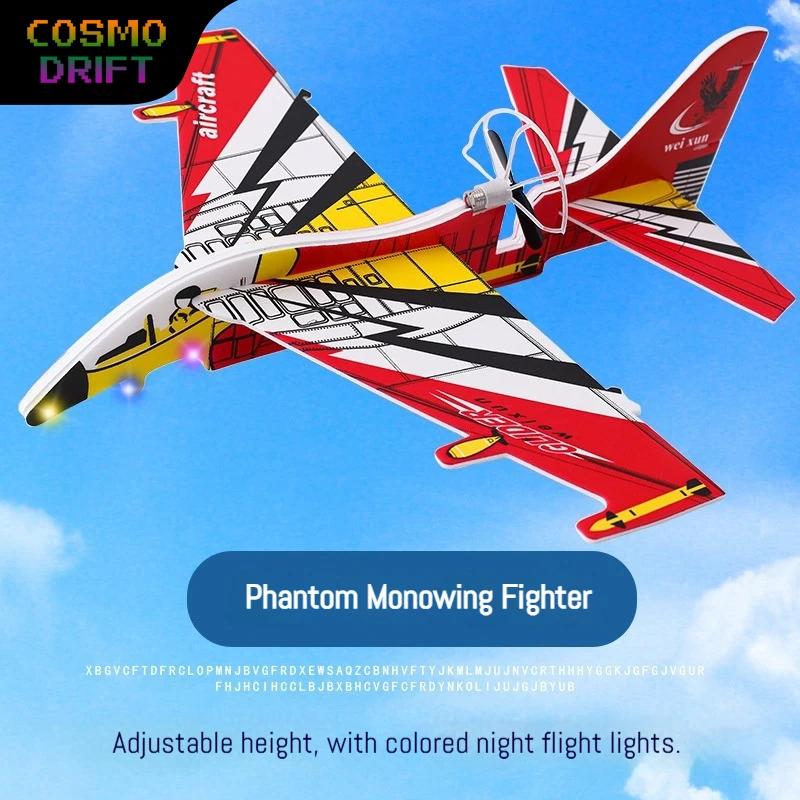 Electric Foam RC Airplane Throwing Glider Remote Control Plane Rechargeable Hand Launch Aircraft Outdoor Flying Toy for Kids Boy
