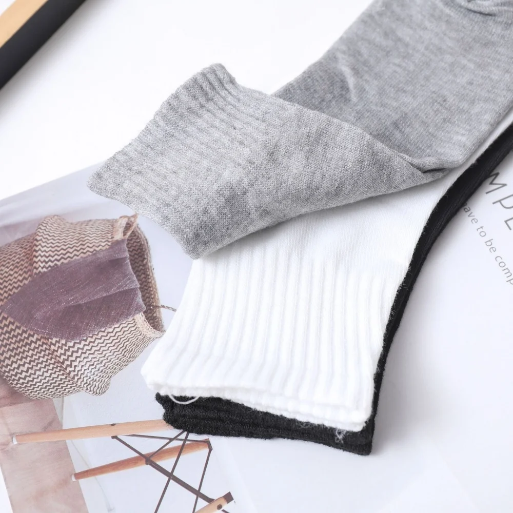 10 Paar Herren-Socken in Wadenlänge aus Baumwolle für alle Jahreszeiten, einfarbig und vielseitig – Detail 4