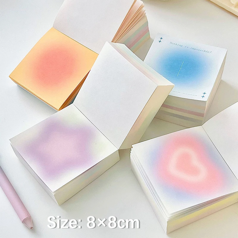 

400 Sheets / Pack Gradient Memo Pad Large Capacity Message Sticky Notes Kawaii DIY Diary Scrapbooking Decoration