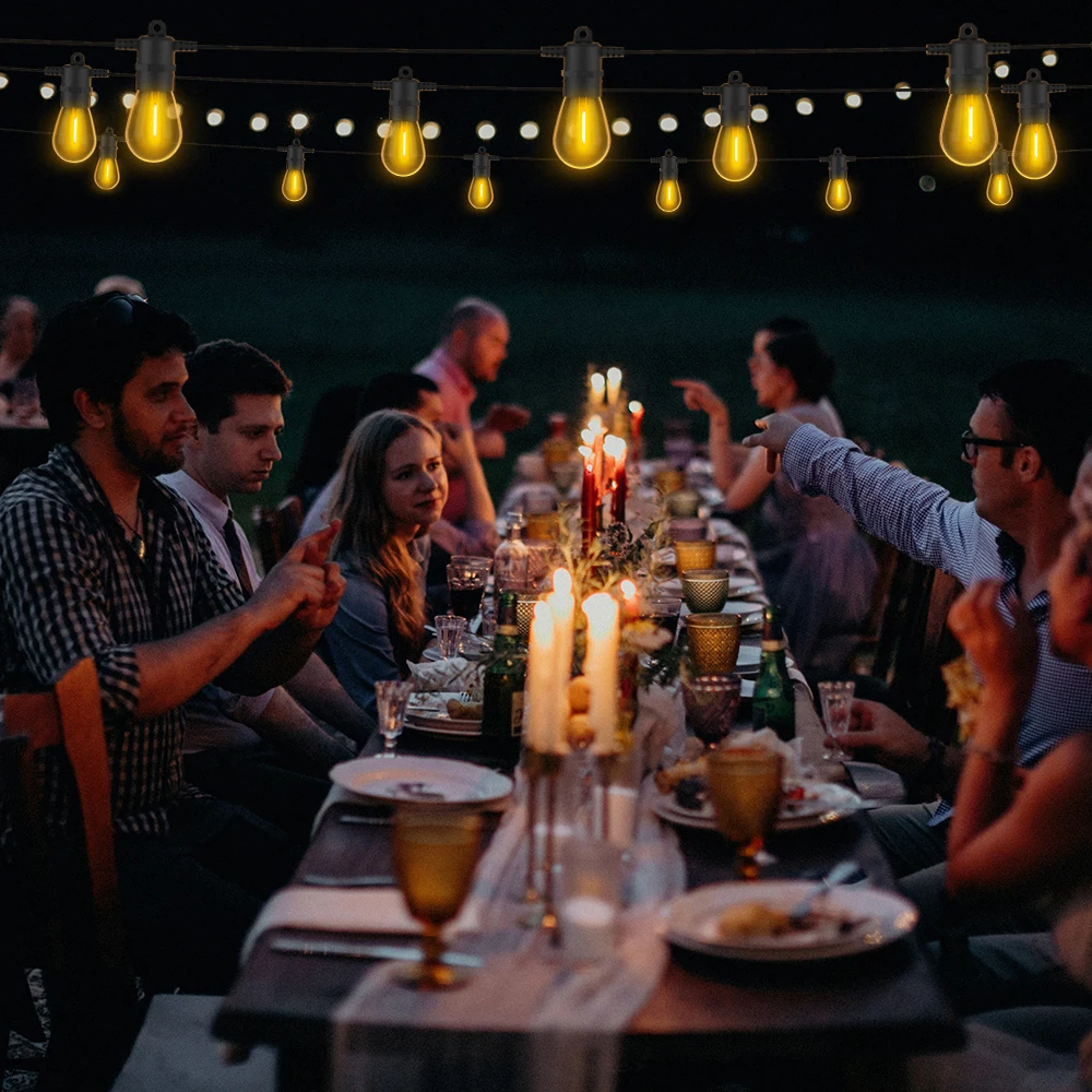 Solar Lights Outdoor S14 Garland Lights String IP65 Waterproof Garden Fairy Light with Remote Control Wedding Party Decor Lamp