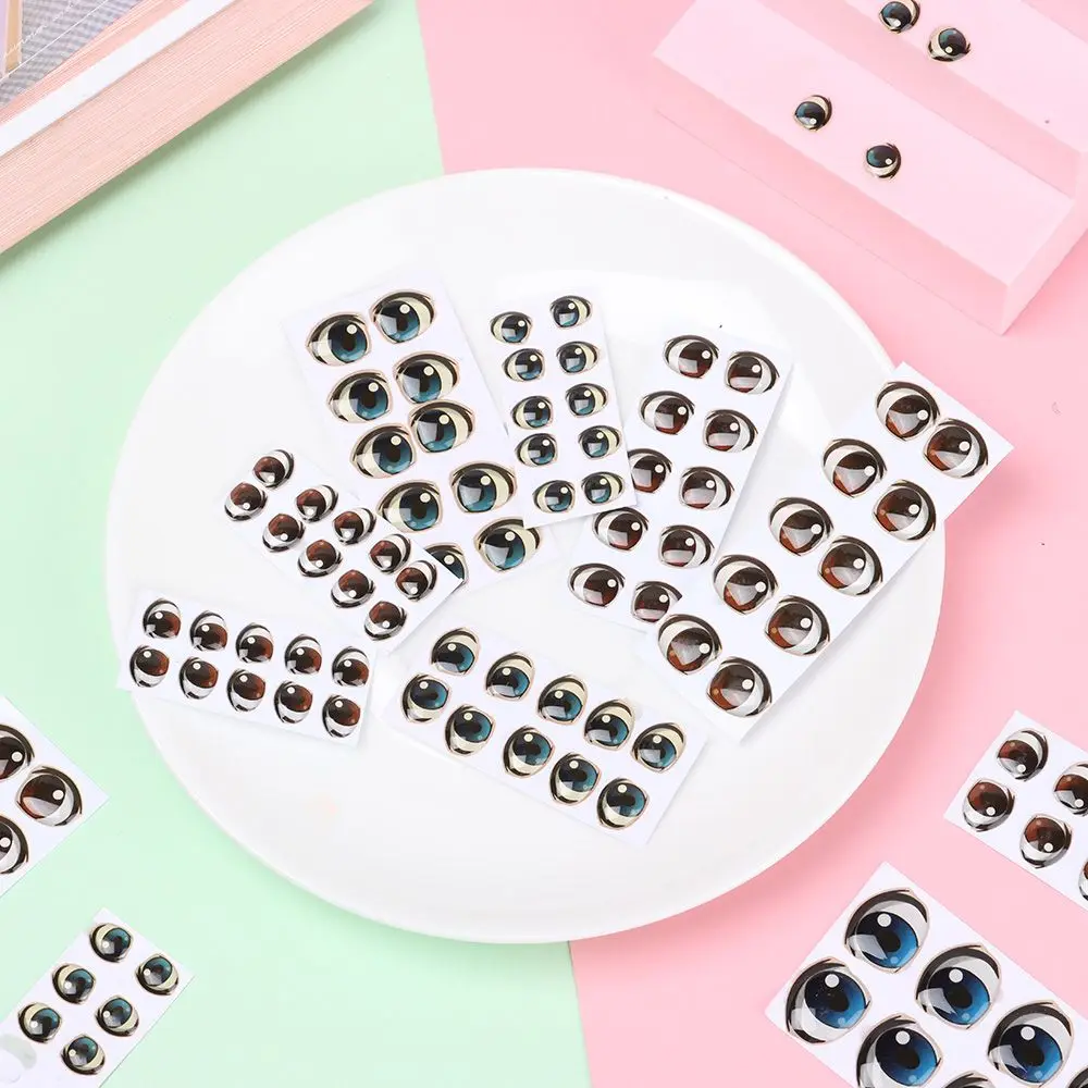 10 Pai Boy/Girl Brown/blue Decals Eye Chips Paper Anime Figurine Doll Face Organ Paster Cartoon Eyes Stickers