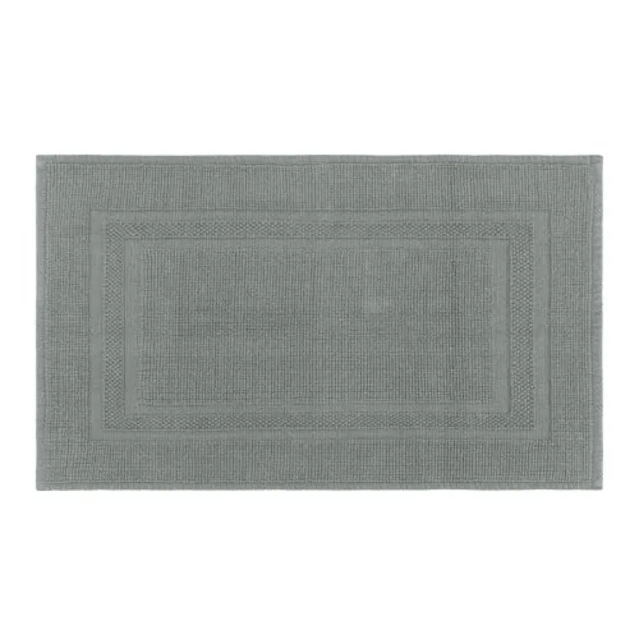 

Soft 100% Cotton Bath Mat with Hot-melt Non-Slip Backing, 20" x 32" Comfortable and Absorbent Washable Textured Woven Rug for B
