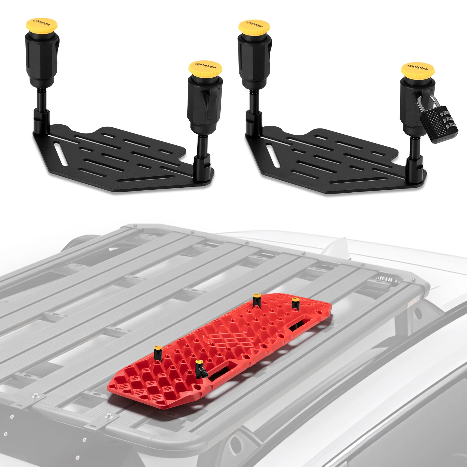 Universal Quick Release Recovery Board Mounting Bracket Kit, Adjustable 4x4 Trailer Board Mounting Bracket