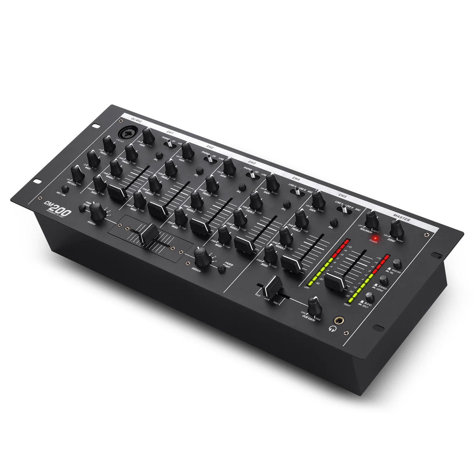 Pro 5 Channel Sound Mixing Console Audio DJ Mixer With Monitor For Studio DJ