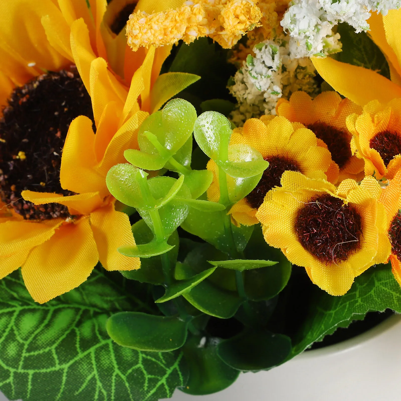 

Artificial Potted Sunflower Lifelike Faux Plant Exquisite Bonsai Decoration for Home Office Desktop Artificial Potted Flower