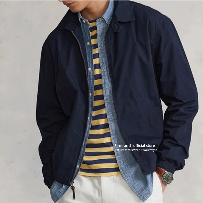Firmranch Amekaji British Vintage Classic Jacket  For Men Women Cotton Lapel Business Casual Trench Coat Spring Autumn Blazer