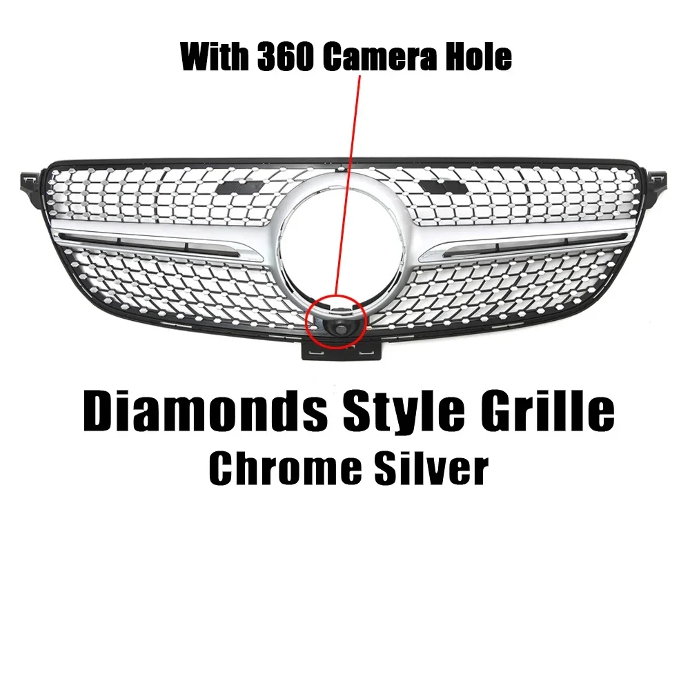 Xvip Chromen Diamanten Stijl Race Grille Voor Mercedes Benz Gle C292 Gle350 Gle450 Gle500 Gle43 Amg 2016-2019 Bovenste Roosters