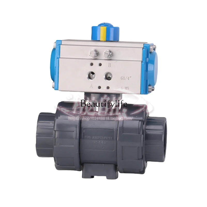 Automotive parts*Q621F-10S Pneumatic UPVC Ball Valve, Plastic PVC Splice Double Ball Valve