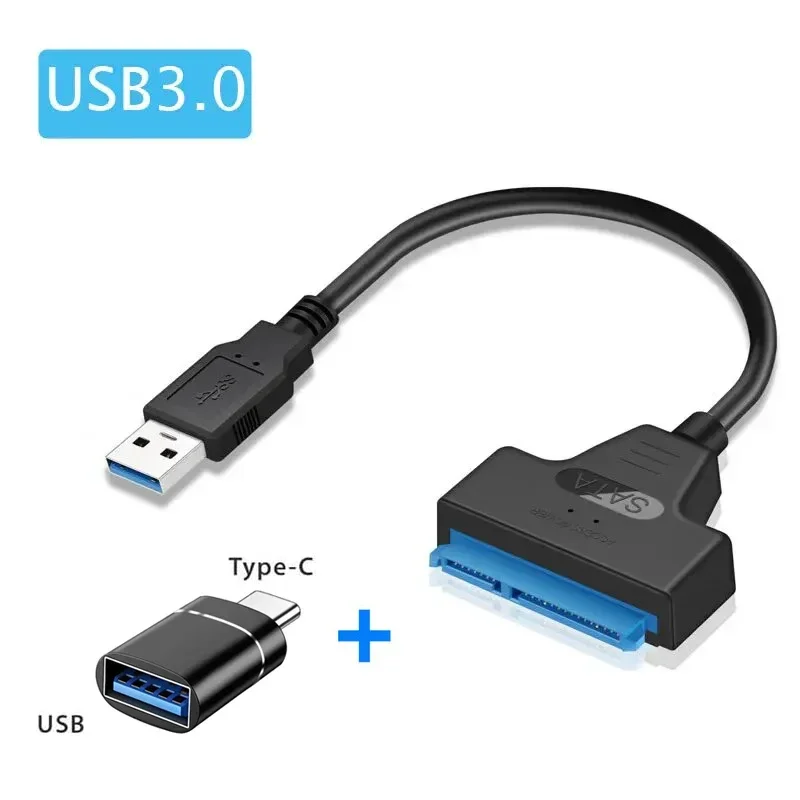 Cable USB 3,0 a SATA para disco duro externo HDD SSD de 2,5 pulgadas, adaptador SATA 3 de 22 pines, Cable USB 3,0 a Sata III de hasta 6 Gbps