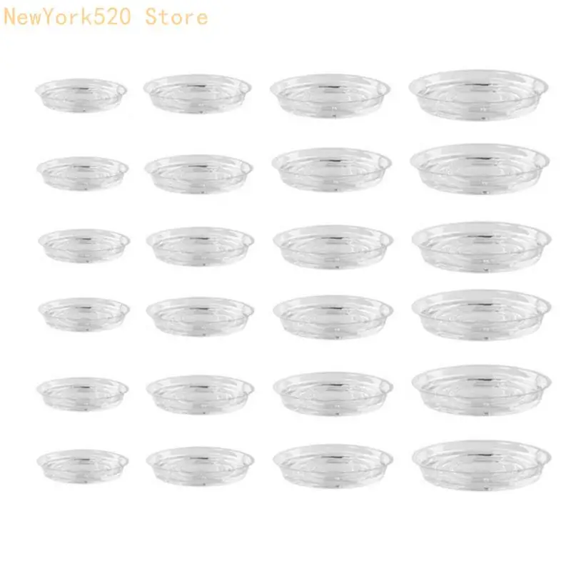 

N84C 24Pcs/set Clear Plant Saucers For Water Collection Pots Planter Functional