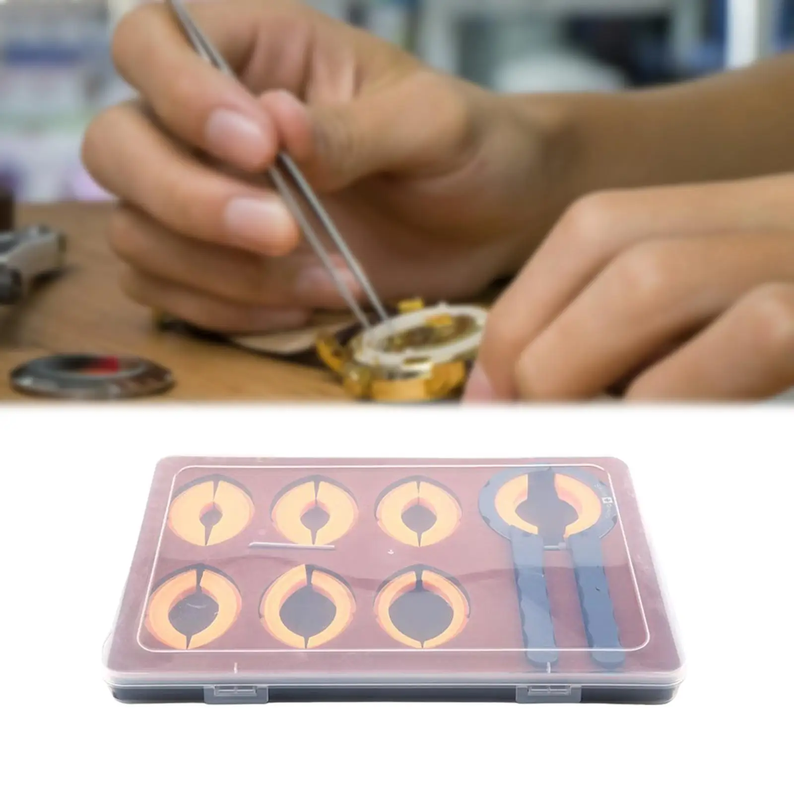 

Средство для снятия безеля часов. Универсальное обслуживание с коробкой для хранения. Стеклянные кольца для часов. Замена инструмента для удаления колец безеля часов.