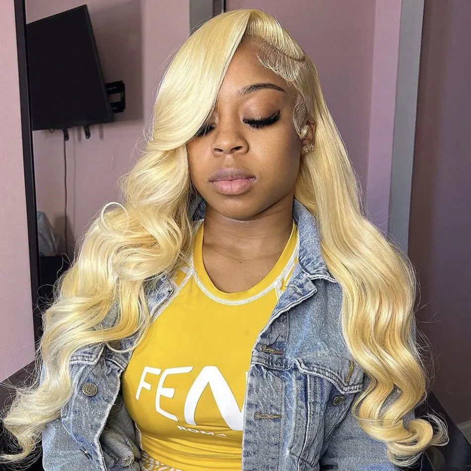 

613 Human Hair Wig 13x6 Body Wave Human Hair Wigs 200% Density Brazilian Hair 613 Body Wave Lace Front Wig Blonde Human Hair Wig