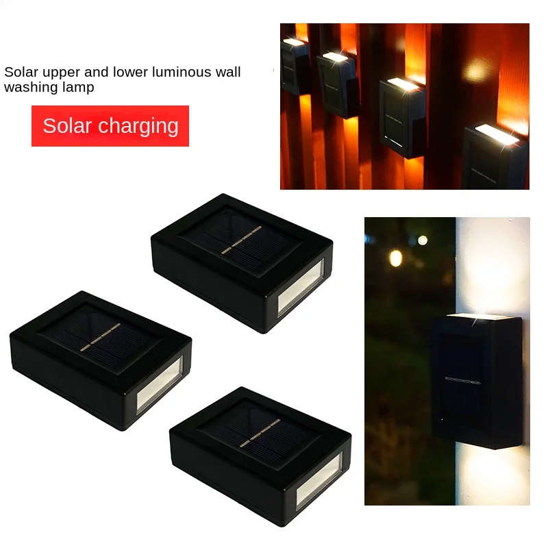 New Solar Wall Lights Outdoor Waterproof Led Solar Lamp Up And Down Luminous Lighting For Garden Balcony Yard Street Decor Lamps