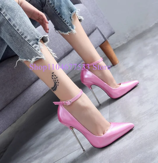 

Sexy 13cm Metal Heel Lady Pumps New Pointed Toe Patent Leather Stiletto Single Shoes Woman Fashion Party High Heels Shoes