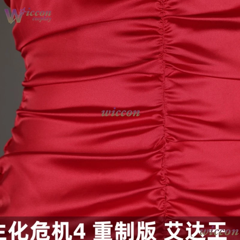 Halloween Evil Cosplay Biohaazard Outfit Props Women Sexy Full set Resident 2 4 Ada Wong Cosplay Costume Red Dress Gown view 4