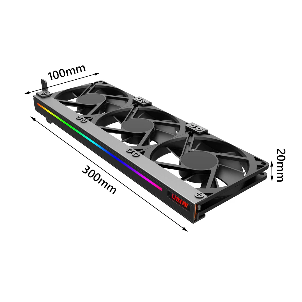 Imagem -06 - Universal Side Argb 5v 3pin Addressable Headers Gpu Silent Cooling Fan para a Maioria das Placas Gráficas Vc-c270h 300x100x20 mm