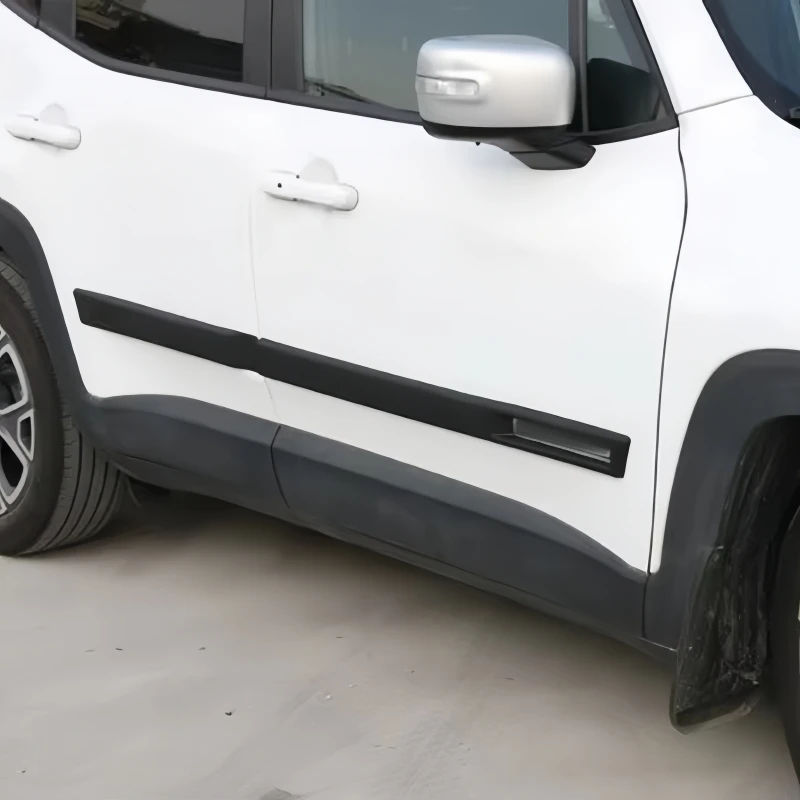 Sansour New ABS Body Side Moulding Door Cover Trim Kit Molding Protector Car Styling Mouldings for Jeep Renegade 2015 2016 up