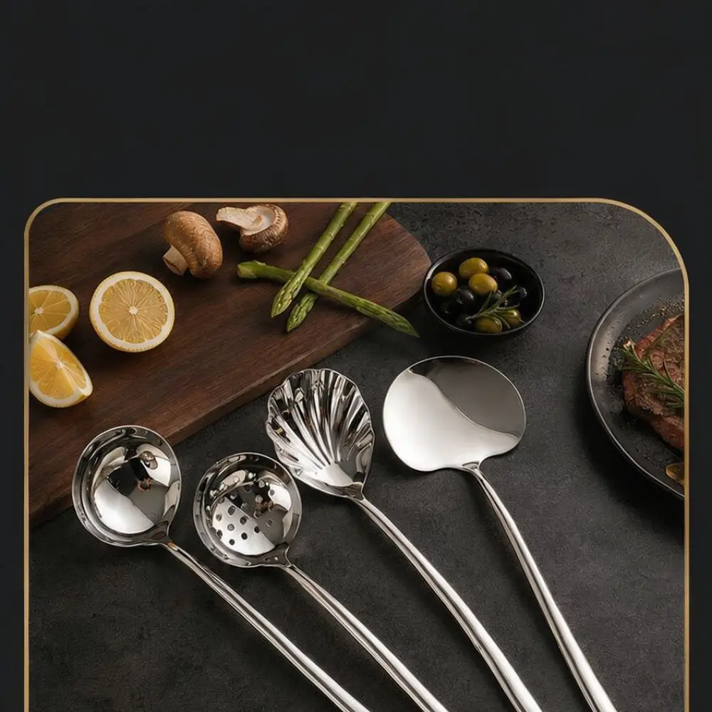 Professional Grade 304 Stainless Steel Kitchen Tools Set Multi Purpose Cooking Spatula Soup Ladle For Culinary Experts