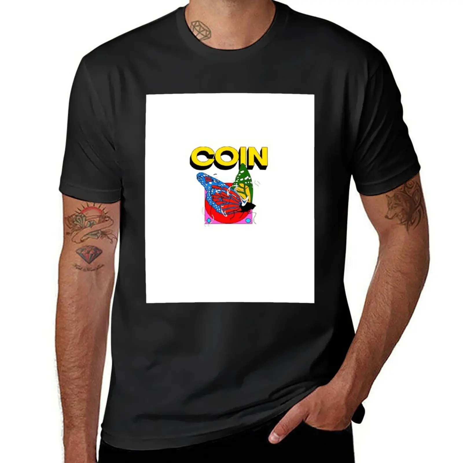 

Coin band logo Graphic T-Shirt heavyweights oversized cute tops vintage plain t shirts men