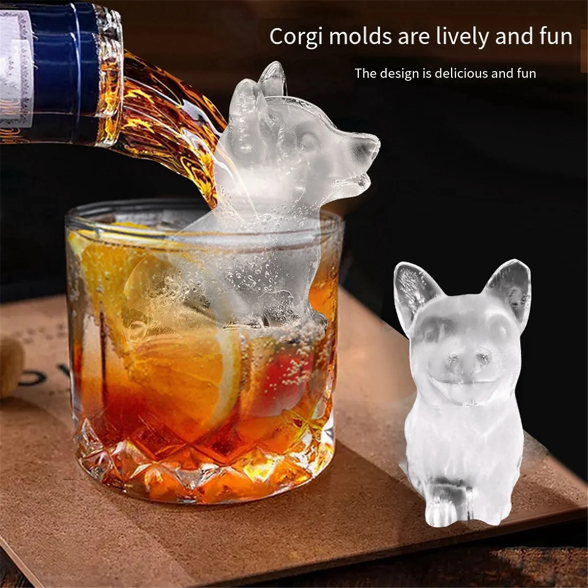 3D Dog Ice-Cube Tray Fun Shapes, Cute Dog Ice Mold for Whiskey,Cocktail,Bourbon